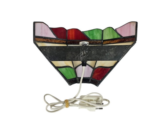 Image 1 of Lámpara de pared - estilo Tiffany - vidrio y plomo - 3er cuarto siglo XX