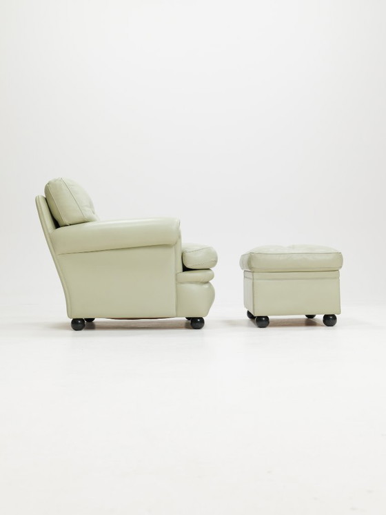 Image 1 of Poltrona Frau 'Dream B' Armchair and Ottoman,Italy,1980s