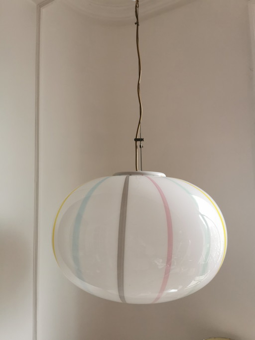 Large Candy Stripes Murano Vintage pendant light 