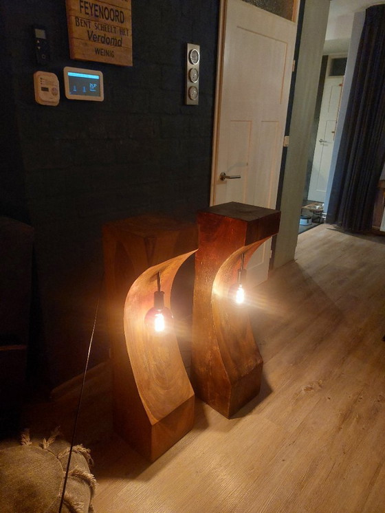 Image 1 of Suar wooden plant column/lamp