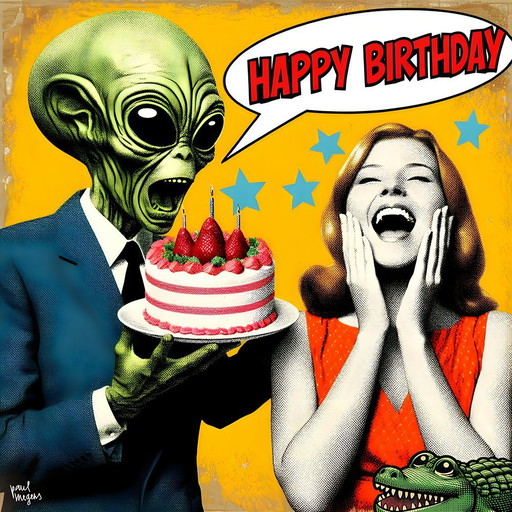 Pop Art on Cloth "Happy Birthday!