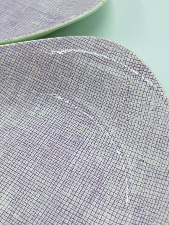 Image 1 of Set di 6 piatti fondi Boch La Louvière – Motivo Seduction 1962 – Vintage belga