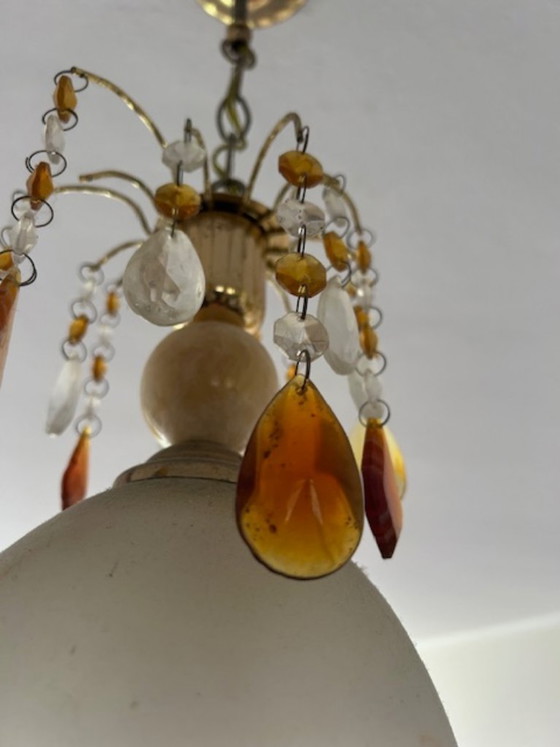 Image 1 of Suspension vintage du Maroc avec pendentifs en verre