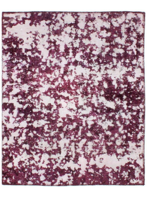 Oriental Hand-knotted Vintage Art Classic & Relief Design 108 x 89 cm Red Color