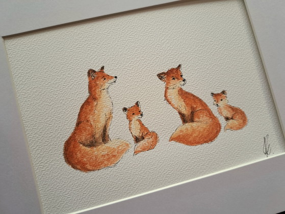 Original Fox Watercolor Painting | Including Frame – Paintings & Drawings, Paper (photo 4 of 5)