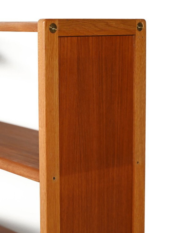 Image 1 of Scandinavian oak and teak bookshelf with adjustable shelves