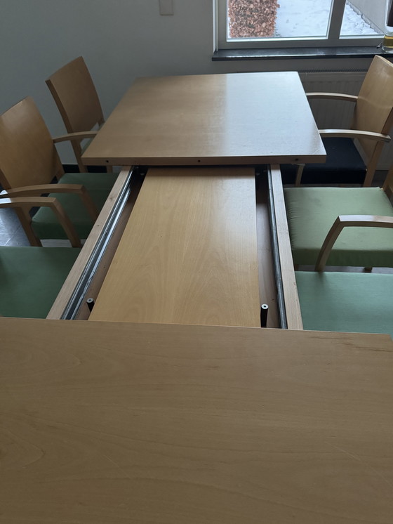 Image 1 of Thonet extendable dining table with 7 Thonet chairs