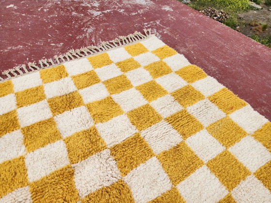 Tappeto Beni Ouarain a scacchiera 186x178 cm – Lana spessa – Motivo a scacchi ocra – Tappeti, Cotone (photo 7 of 9)