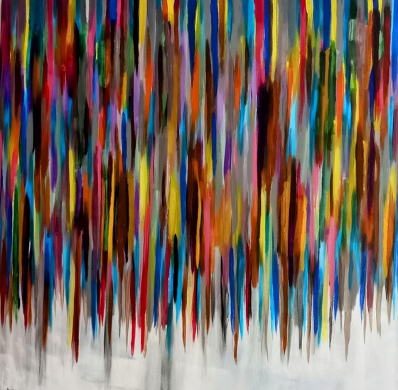 Image 1 of Tineke van Steenbergen Happy Colours, 100 x 100 cm