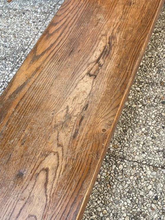 Solid Oak Wood Farmhouse Bench 220cm for Rustic 1950s Farmhouse Table – Benches (photo 7 of 17)