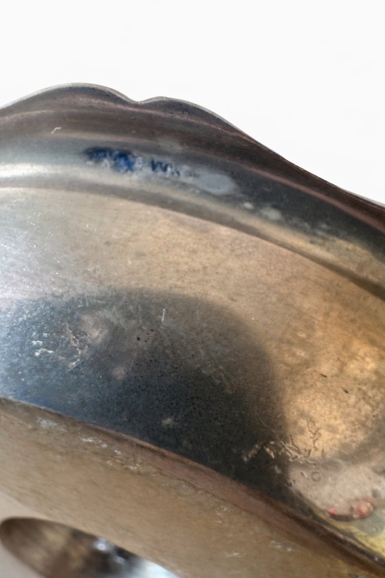 Image 1 of Pair of Brass and Wood Candlesticks,  the 1950s