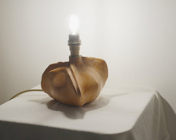 Image 1 of Lámpara de cerámica Tim Orr con base de terracota biomórfica, lámpara de mesa orgánica escultural