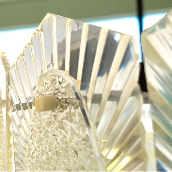 Image 1 of Araña de plexiglás transparente de Europa del Este de mediados del siglo XX para 4 luces, años 70