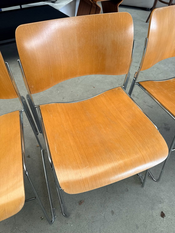 Set of 4 Howe 40/4 chairs, Dining chairs, Wood, Chrome, Brown (photo 4 of 15)