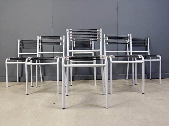 Image 1 of Set of 6 Sandow dining chairs by rene Herbst, 1980s 