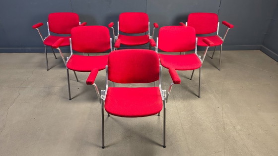 Image 1 of Chaises d'appoint vintage DSC 106 de Giancarlo Piretti pour Castelli, années 1970 - lot de 6