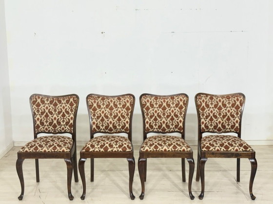 Image 1 of Lot de 4 très belles chaises Chippendale, chaises de salle à manger, chaises de cuisine, chaise de salle à manger vintage