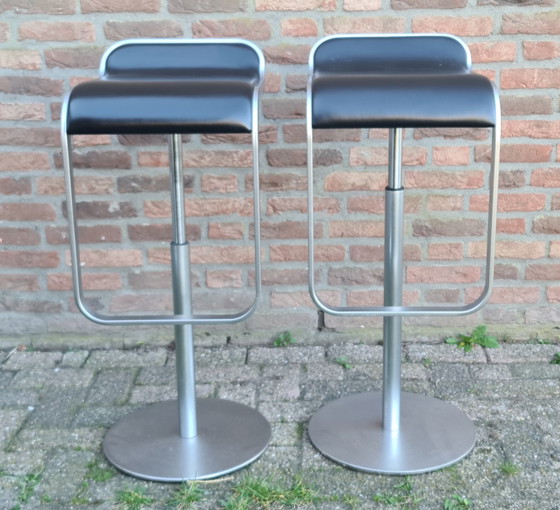 Image 1 of 2x Lapalma LEM barkrukken zwart leer