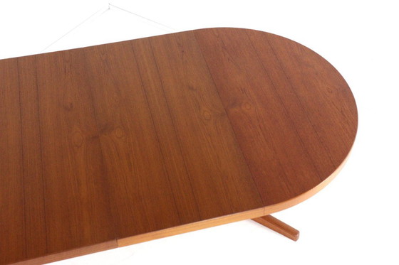 Image 1 of Round 2x extendable Danish design dining table vintage