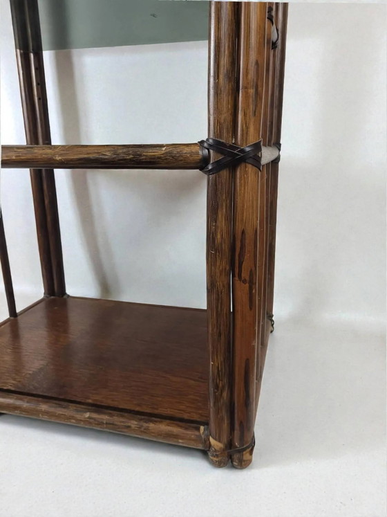 Bamboo shelf with smoked glass, 1970s – Shelving unit (photo 12 of 14)
