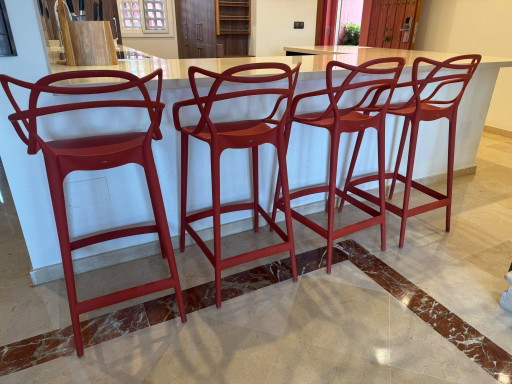 Set aus 4 originalen Kartell Masters Stool Barhockern (Starck Design) – Makellos