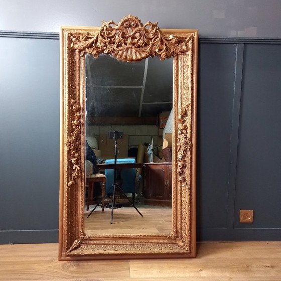 Image 1 of `Spiegel, Hollandse vergulde damspiegel