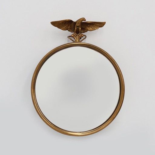 Empire style Small Gold Decorative convex Mirror with Eagle, France