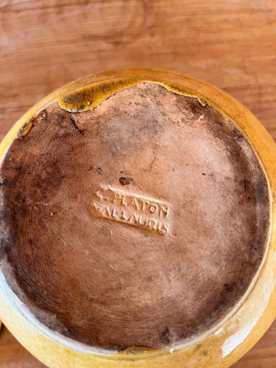 Image 1 of Service à café ocre signé G. Platon Vallauris