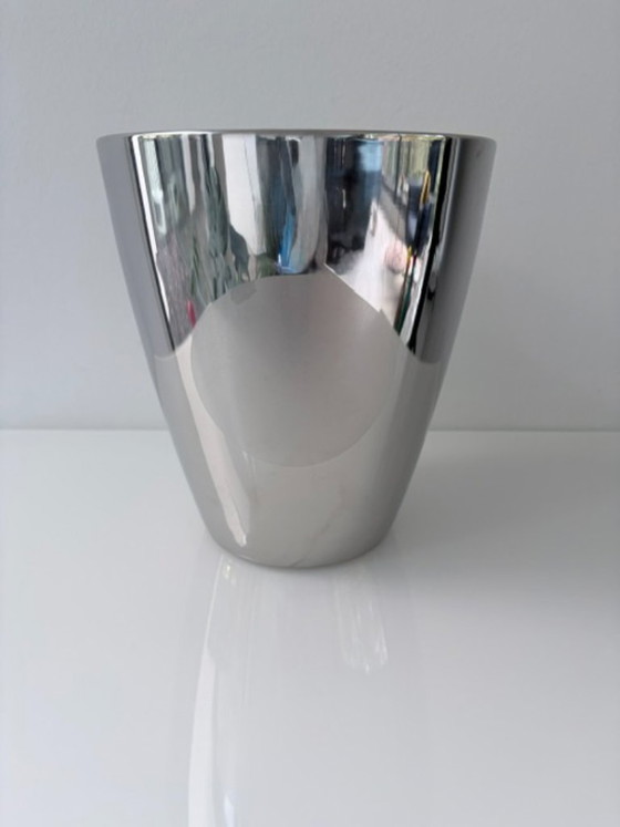Vaso moderno in metallo, color argento, Ikea, Vasi, rvs, Argentato (foto 2 di 9)