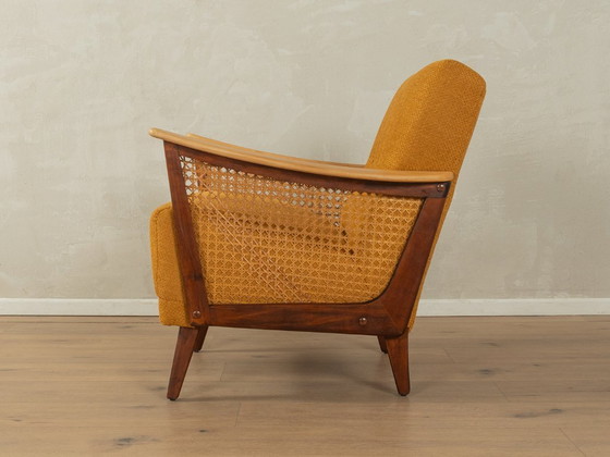 Fauteuil des années 1950 – Rattan, Textile (photo 3 of 8)
