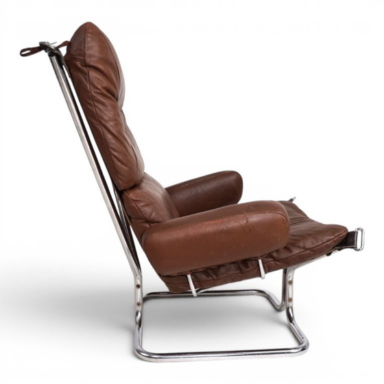 Image 1 of Westnofa Wing Leather Armchair by Harald Relling, 1970