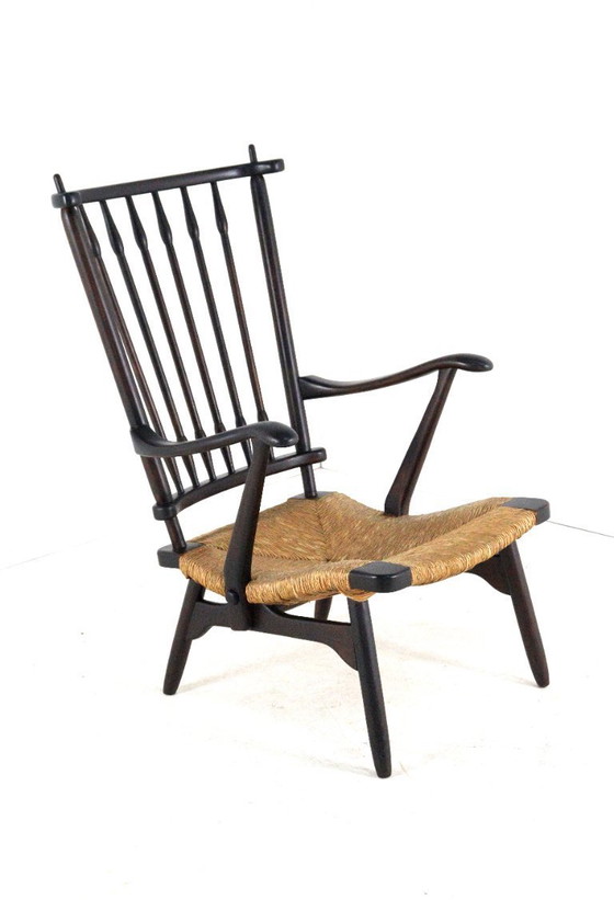 Image 1 of De Ster fauteuil spijlenstoel vintage 