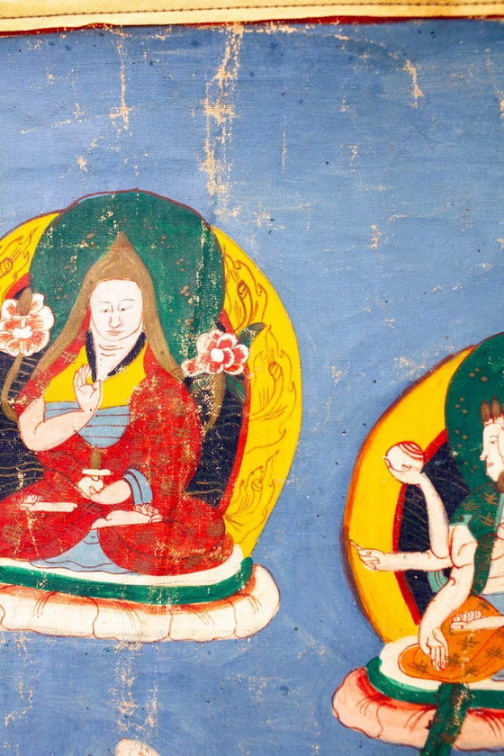 Image 1 of Antique Tibetan Buddhist Thangka/Vajrabhairava Cloth 1800-1900