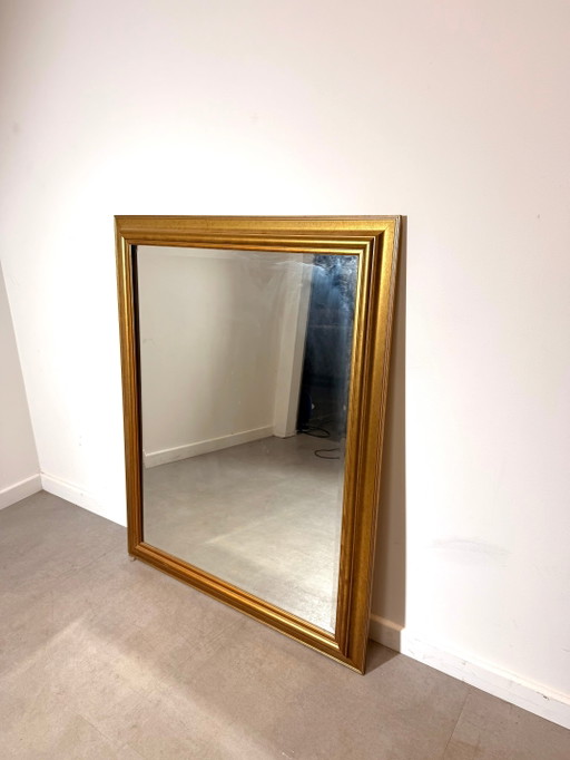 Grote vintage wandspiegel met verguld frame – Wood, Glass