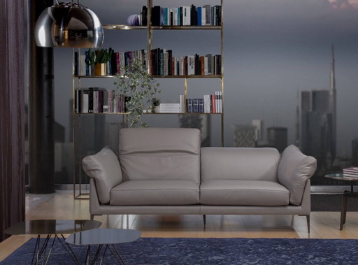 Calia Italia Luxe Lederen Bank "Elisir" in Taupe - Topconditie!
