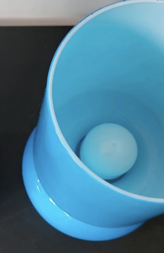 Lampe de table vintage Ikea Lykta turquoise des années 1990. – Glass (photo 5 of 6)