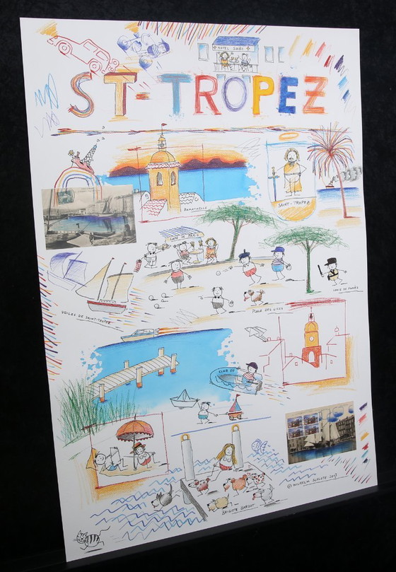 Image 1 of Schlote, Wilhelm - St. Tropez - Disegno originale - Esemplare unico firmato