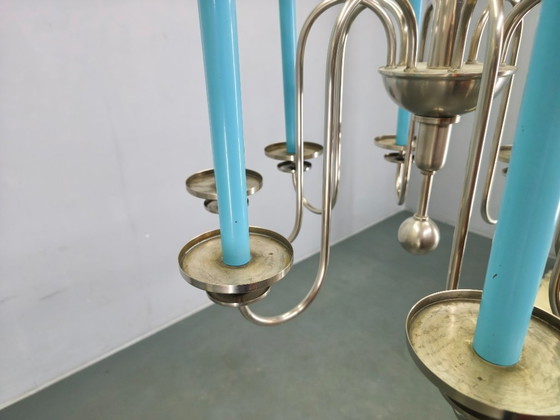 Image 1 of Art Deco Chandelier with Matching Sconces, Czechoslovakia 1930s