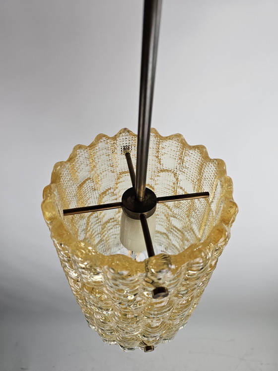 Image 1 of Lampada a sospensione Orrefors svedese in vetro dorato, anni '70