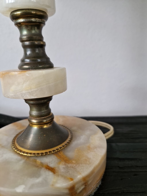 Onyx lamp – tafellampen, Metal, Stone