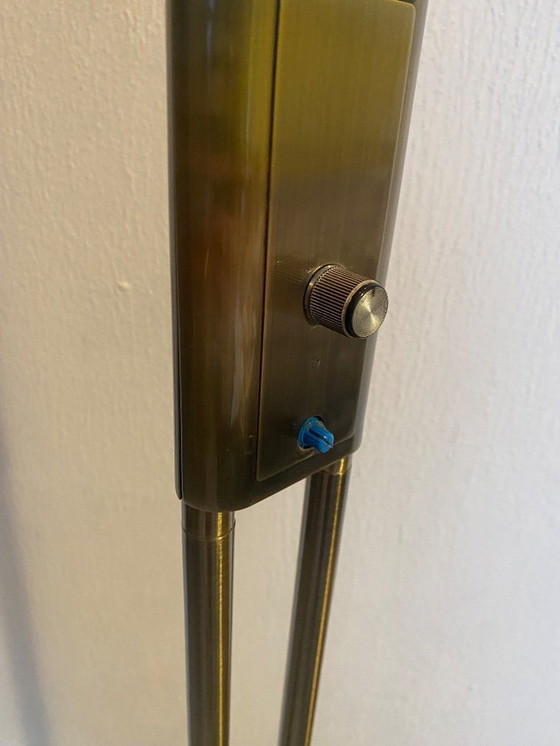 Image 1 of Jan de Bouvrie lampadaire design laiton double spot vintage