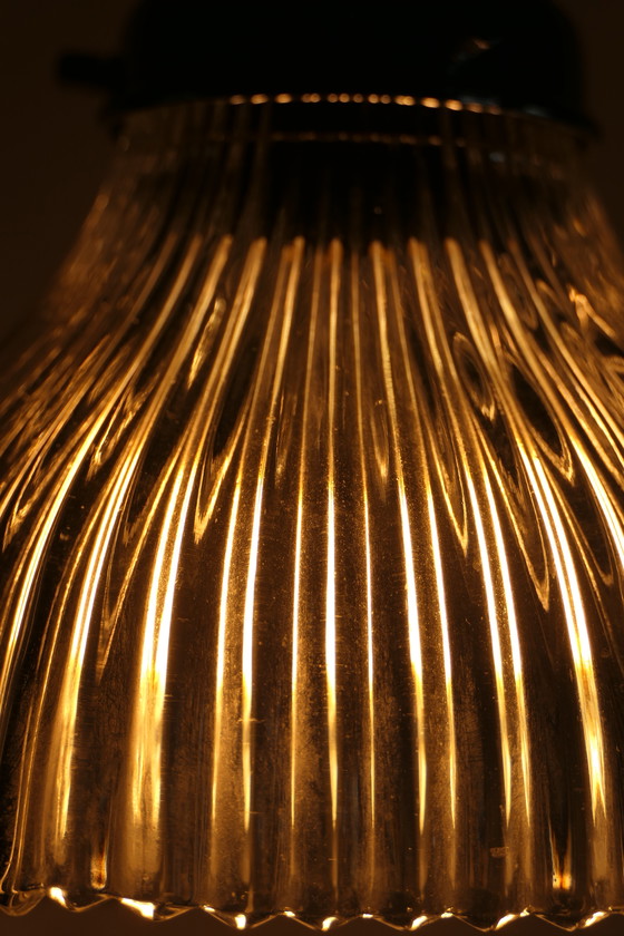 Image 1 of Lampes pendantes en plexiglas transparent strié Holophane