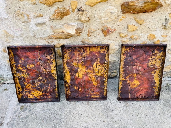 Image 1 of Sculture murali brutaliste americane di metà secolo di Irv Bramberg, anni '60, set di 3