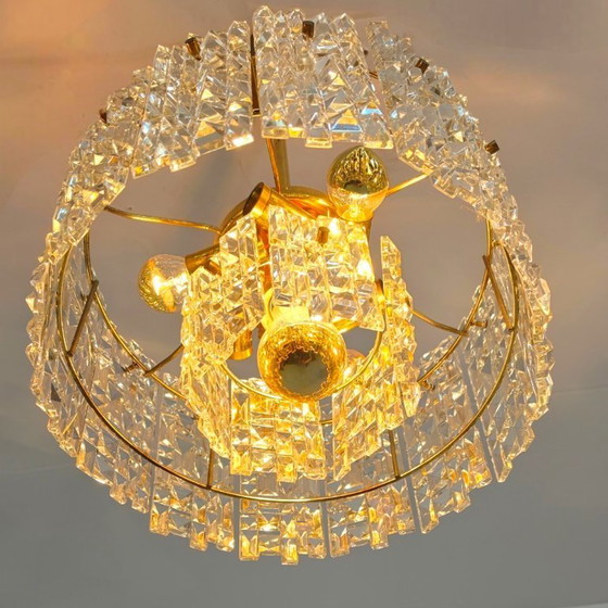 Image 1 of Kinkeldey Messing aus den 60er Jahren mit facettiertem Glas, seltene Mode/Glas aus der Mitte des Jahrhunderts