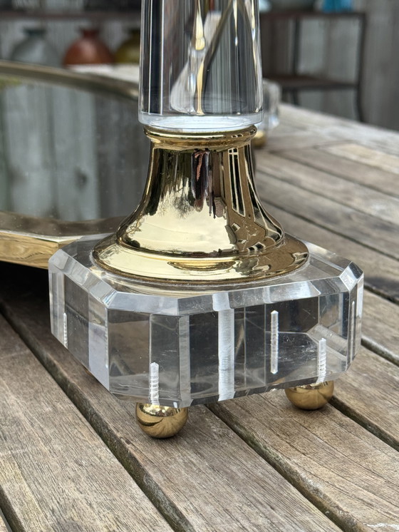 Image 1 of Tavolino da caffè Hollywood Regency | Italiano, dorato e a specchio | ca. 1975)