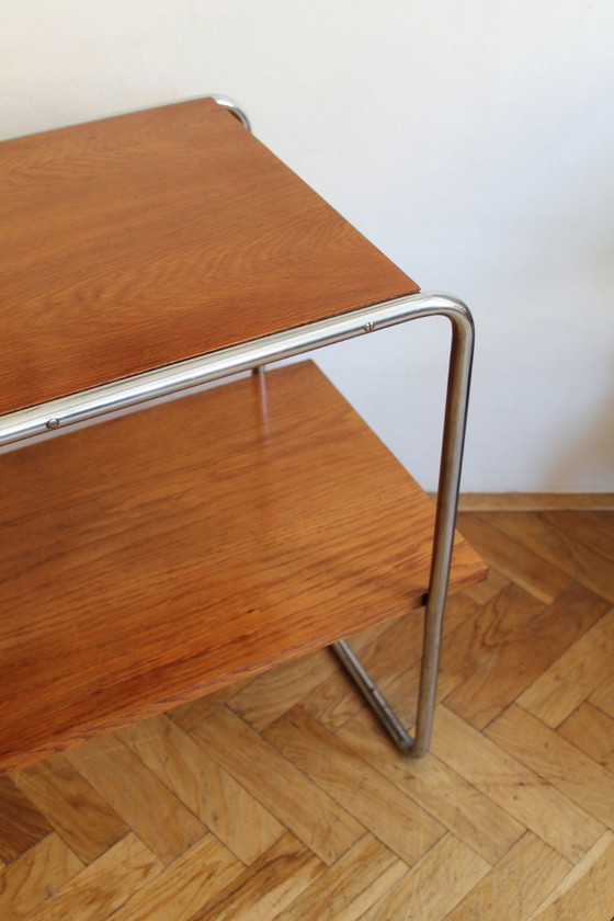 Image 1 of Modernistische bijzettafel van buisvormig staal uit de jaren 30 | Stijl van Marcel Breuer