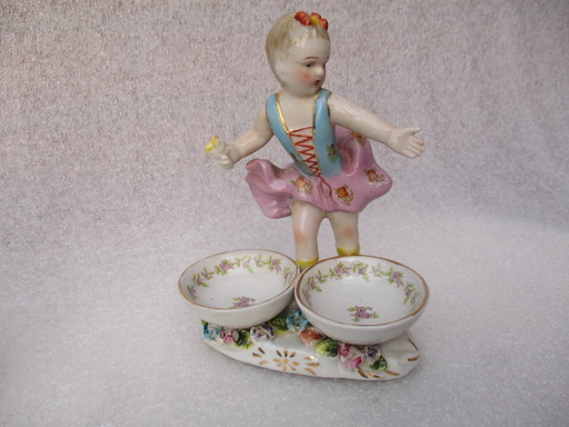 Juego de salero y pimentero de finales del siglo XIX, fabricado por Greiner & Sohne para Rauenstein.