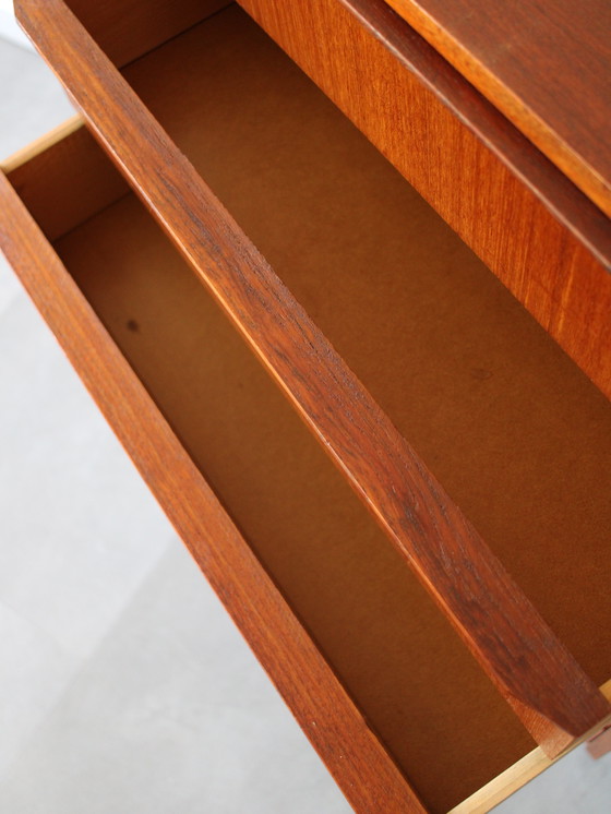 Image 1 of Vintage Danish narrow chest of drawers in teak