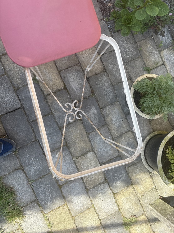 Image 1 of Elegant Iron Table And Chair, Vintage