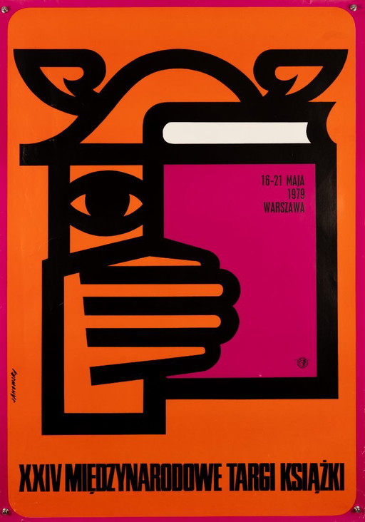 XXIV Miedzynarodowe Targi Ksiazki 1979 – Póster de exposición vintage original de Janowski – Vintage – 97x68 cm – posters